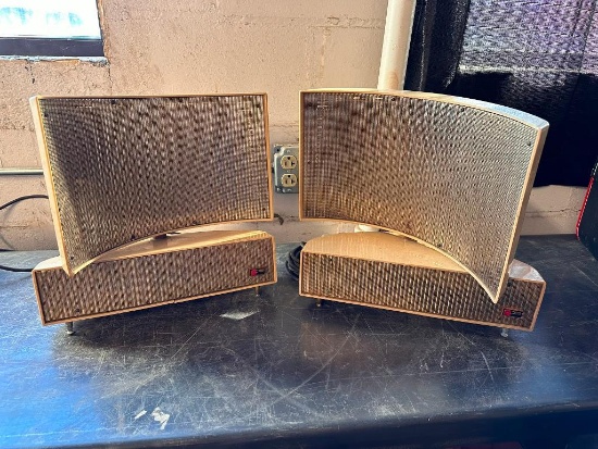 Vintage Speakers: Unique Design, Could Not Find Maker, Some Damage, See Images, Mid-Century Modern