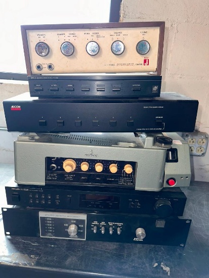 Group of Six Stereo Components, Processor, Speaker Selectors and More, Heath, Siemens, Adcom, Jensen