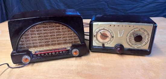 (2) Philco Tropic and Admiral Vintage Radios & Clock