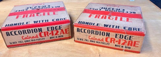 NOS NIB Calrad CR-12AE Accordion Edge Full Range High Fidelity Speakers