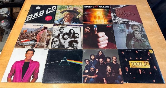 One Dozen, 33RPM Vinyl Records, Boz Scaggs, Pink Floyd, Simon & Garfunkel, Doobie Bros., Bad Co,