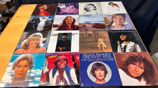 16 Vinyl LP 33RPM Records, Helen Reddy, Streisand, Olivia Newton John, Other Women Artists