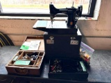 Singer Portable Electric Sewing Machine 221-1 Featherweight, w/ ZigZag & Hemstitcher & Pico Edger