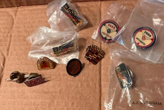 Auto Related Pinbacks and Lapel Pins