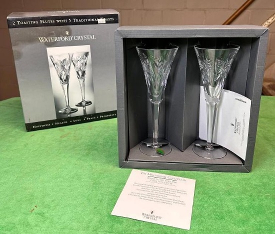 Waterford Crystal 2 Toasting Flutes w/ Orig. Box