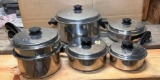 SaladMaster Stainless Steel Cookware Set, 18-8 Tri-Clad w/ Vapo Lids