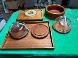 Vintage / MCM Scandinavian Goodwood Teakwood Serving Boards, Tray, Bowl, Thailand