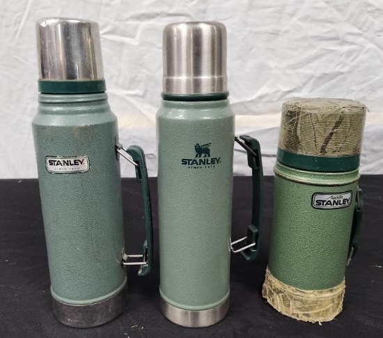 Lot of 3 Stanley Thermos Tumblers / Vacuum Insulated Bottles