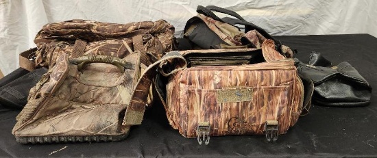 Lot of 5 Camouflage Tactical Bags & Leather Pouch