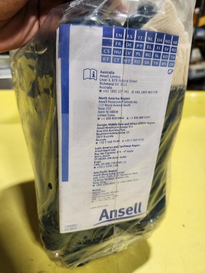 12 New Pair, Ansell -Edmont Hycron 27-602 Nitrile Coated Gloves