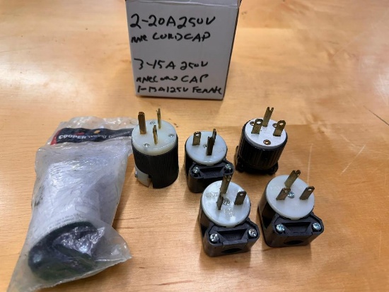 Electrical Cord Plugs, (2) 20 Amp/250V, (3) 15 Amp/250v, 1 Female 15 Amp/125v