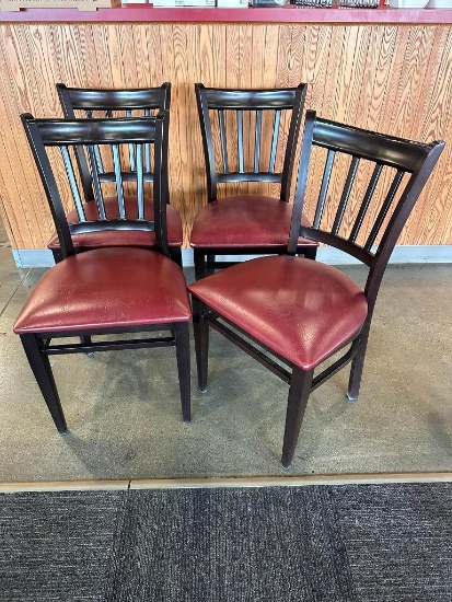 Lot of 4, Restaurant Chairs, Padded Seat, Solid Frame, Black, So 4 x $