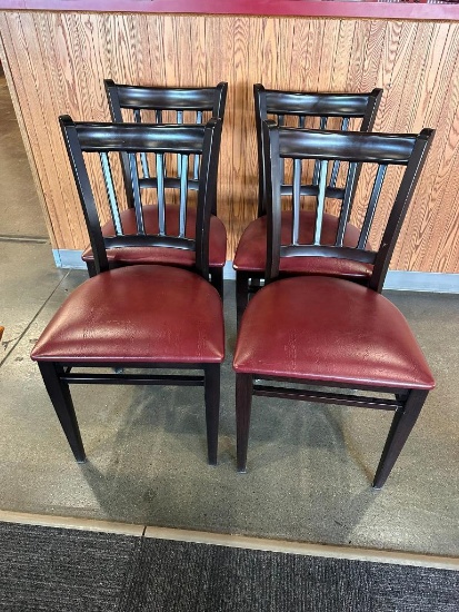 Lot of 4, Restaurant Chairs, Padded Seat, Solid Frame, Black, So 4 x $