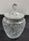 Vintage Anchor Hocking Sandwich Glass Cookie Jar w/ Lid - Daisy