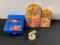 Lot of 4; Vintage Games, Hot Wheels Carrying Case & Golden Car Trophy Replica