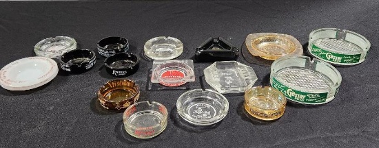 Assorted Advertising Glass Ash Trays