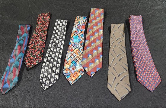 Lot of 7 Dentist Themed & Silk Neck Ties | Estate & Personal Property ...