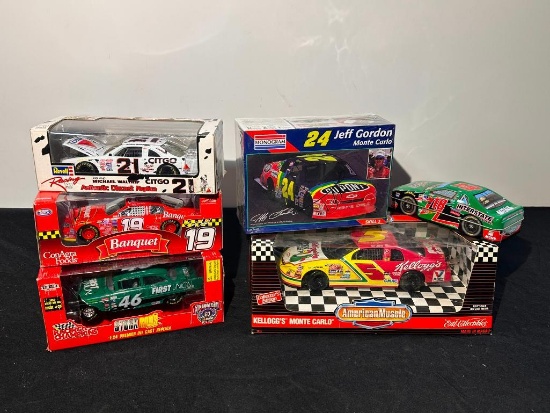 Lot of 6 NASCAR Racing Car Diecast; Mote Carlo, Michael Waltrip, etc