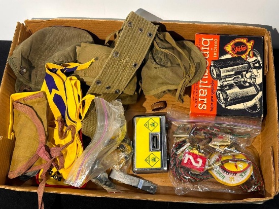 Group of Boy Scout Gears, Accessories & Patches