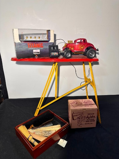 Vintage Items; Ford RC Hot Rod, Le John Hair Dryer, Titanic Model Kit, etc