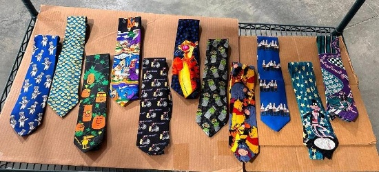 Lot of 11 Assorted Character Neck Ties