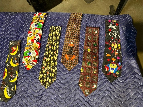 Lot of 6 Looney Tunes Character Neck Ties