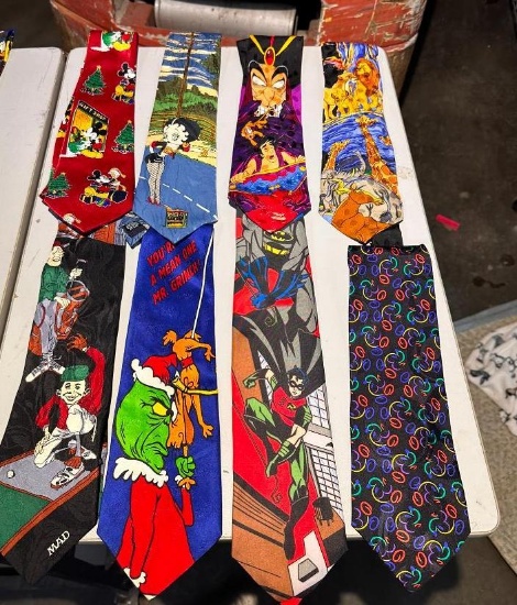 Lot of 8 Assorted Design Neck Ties