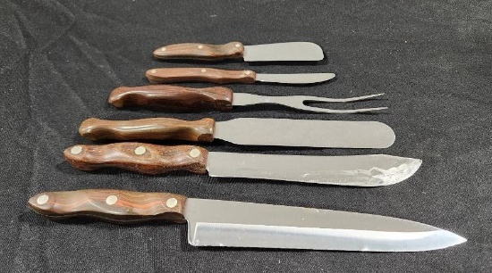 Lot of 6 Vintage Cutco Knives & Meat Fork