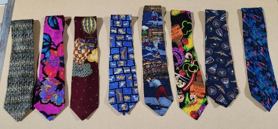 Lot of 8 Assorted Design Neck Ties