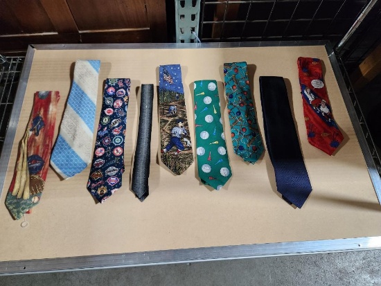 Lot of 9 Assorted Design Neck Ties