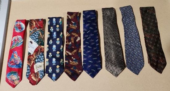 Lot of 8 Assorted Design Neck Ties