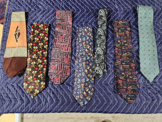 Lot of 7 Assorted Design Neck Ties