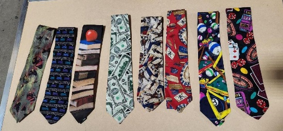 Lot of 8 Assorted Design Neck Ties