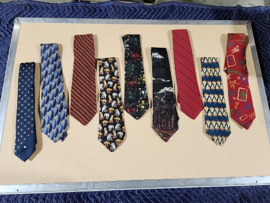 Lot of 9 Assorted Design Neck Ties