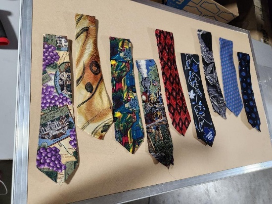 Lot of 9 Assorted Design Neck Ties