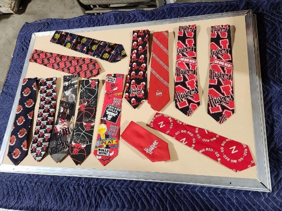 Lot of 13 Nebraska Huskers & Chicago Bulls Neck Ties