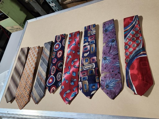 Lot of 8 Assorted Design Neck Ties
