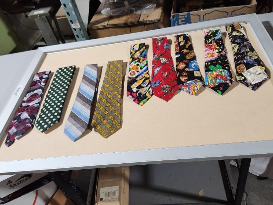 Lot of 9 Assorted Design Neck Ties
