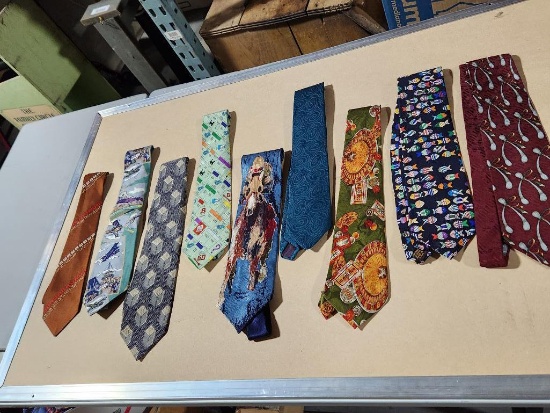 Lot of 9 Assorted Design Neck Ties