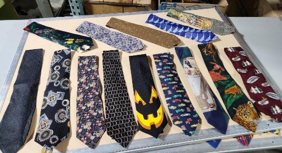 Lot of 14 Assorted Design Neck Ties - Giorgio Armani Included