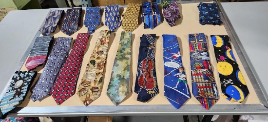 Lot of 18 Assorted Design Neck Ties