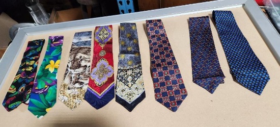 Lot of 8 Assorted Design Neck Ties - Versace Included