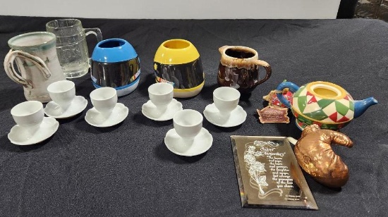Nascar Helmet Shape Mugs, Porcelain Egg Cups, etc