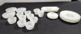 Vintage Anchor Hocking Fire King Milk Glass Dinnerware - Fleurette Pattern