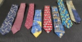 Lof of 8 Snoopy & Silk Neck Ties