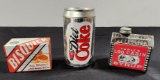 Lot of 3 Vintage Style Collectibles; Bisquick Box, Log Cabin Syrup & Diet Coke Piggy Banks
