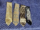 Lot of 4 Assorted Design Neck Ties - Giorgio Armani Included