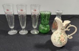Budweiser Footed Pilsner Glasses, Pitcher & Vases