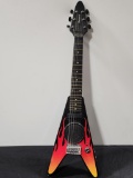 Burswood James Hetfield Hot Rod Flames Flying V Electric Guitar