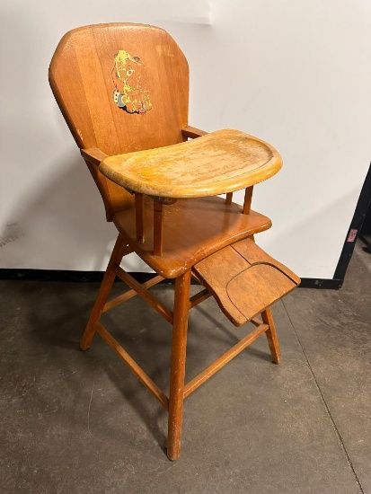 Vintage Wooden Childs High Chair